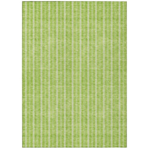 HomeRoots 5' Vibrant Lime Green and Ivory Striped Area Rug - Durable, Washable Indoor-Outdoor Essential for All Spaces 5' X 8' 595878