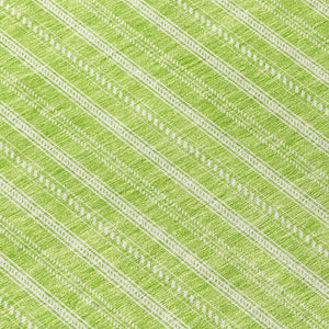 Homeroots 3' Artichoke Green And Ivory Striped Washable Rug For Indoor And Outdoor Spaces - Durable Design 8' Round Polyester 595879