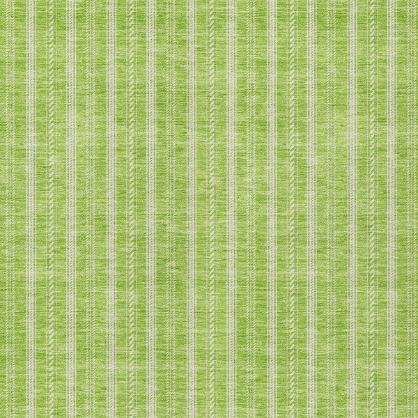 Homeroots 3' Artichoke Green And Ivory Striped Washable Rug For Indoor And Outdoor Spaces - Durable Design 8' X 10' Polyester 595880