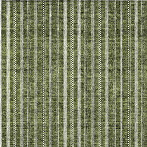 Homeroots 3' Artichoke Green And Ivory Striped Washable Rug For Indoor And Outdoor Spaces - Durable Design 9' X 12' Polyester 595887