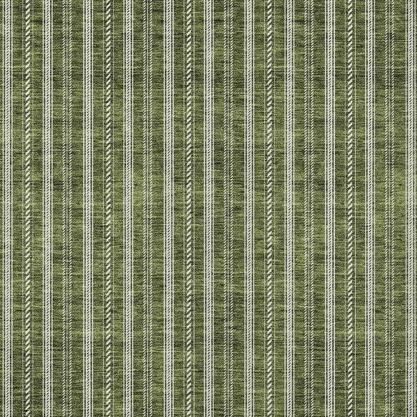 Homeroots 3' Artichoke Green And Ivory Striped Washable Rug For Indoor And Outdoor Spaces - Durable Design 10' X 14' Polyester 595888