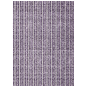 HomeRoots 5' Purple and Ivory Striped Washable Area Rug for Indoor and Outdoor Spaces - Durable & Stylish 5' X 8' 595890