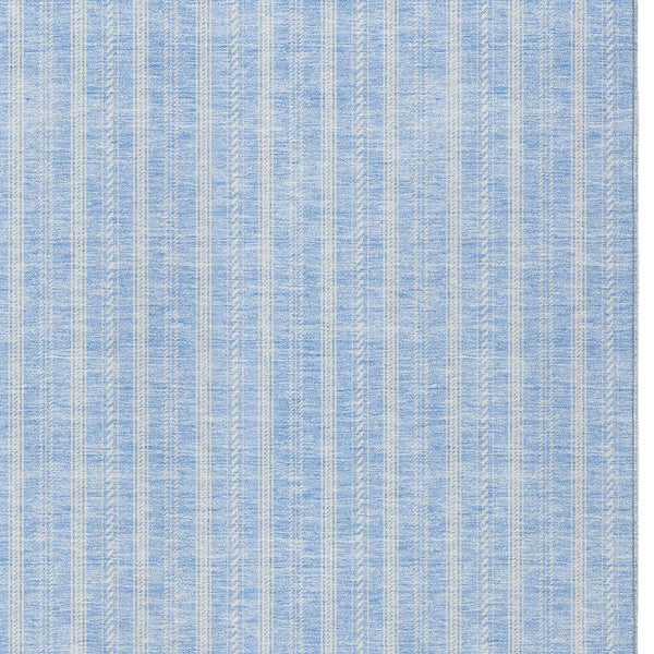 Homeroots 3' Artichoke Green And Ivory Striped Washable Rug For Indoor And Outdoor Spaces - Durable Design 3' X 5' Polyester 595895