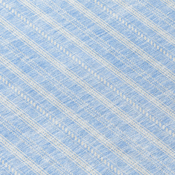 Homeroots 3' Artichoke Green And Ivory Striped Washable Rug For Indoor And Outdoor Spaces - Durable Design 8' Round Polyester 595897