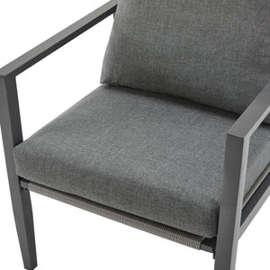 English Elm Christopher Knight Home® - [Set Of 2] Gray Aluminum Lounge Chairs With Plush Cushions And Modern Rope Accents For All Spaces N767P237034G_2