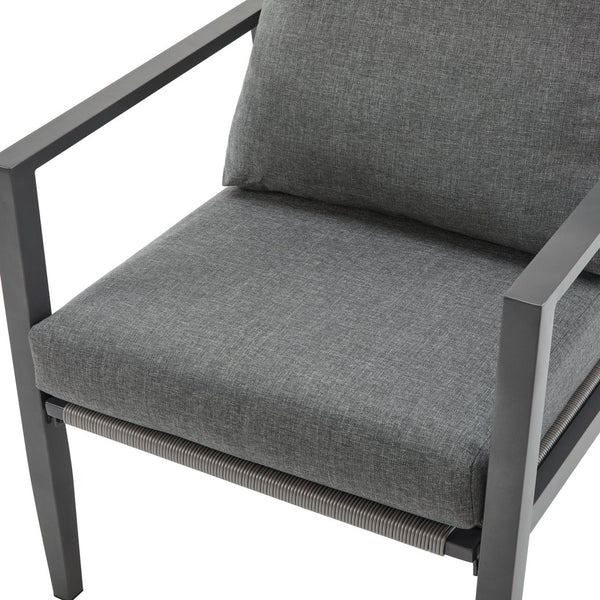 English Elm Christopher Knight Home® - [Set Of 2] Gray Aluminum Lounge Chairs With Plush Cushions And Modern Rope Accents For All Spaces N767P237034G_2