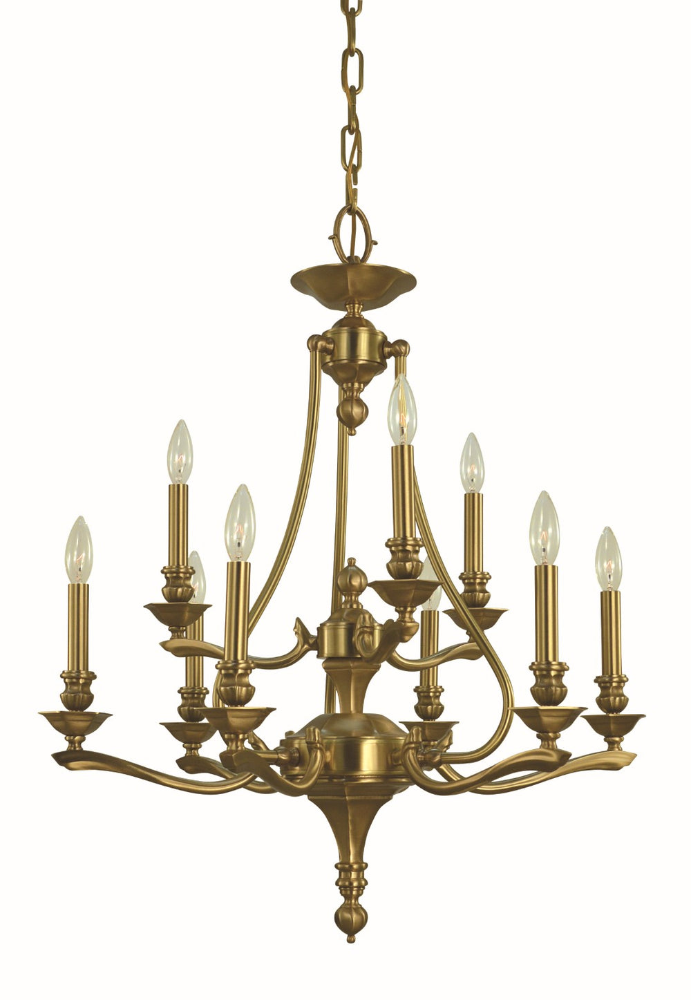 Framburg 9-light Brushed Brass Chandelier - Handcrafted Italian Design For Timeless Elegance And Style Brushed Brass Metal 5959 Br