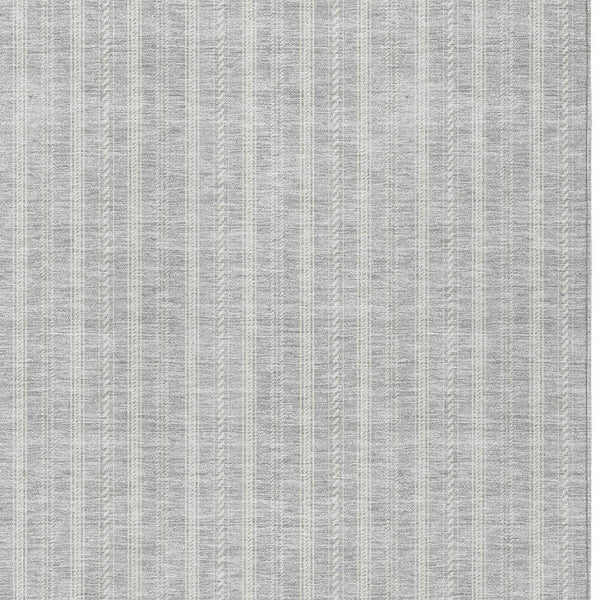 Homeroots 3' Artichoke Green And Ivory Striped Washable Rug For Indoor And Outdoor Spaces - Durable Design 10' X 14' Polyester 595906