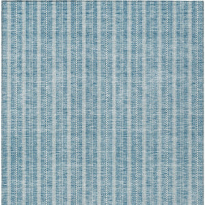 Homeroots 3' Artichoke Green And Ivory Striped Washable Rug For Indoor And Outdoor Spaces - Durable Design 9' X 12' Polyester 595911