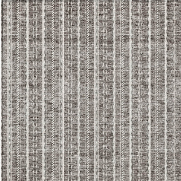 Homeroots 3' Artichoke Green And Ivory Striped Washable Rug For Indoor And Outdoor Spaces - Durable Design 9' X 12' Polyester 595917