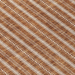 Homeroots 3' Artichoke Green And Ivory Striped Washable Rug For Indoor And Outdoor Spaces - Durable Design 3' X 5' Polyester 595919