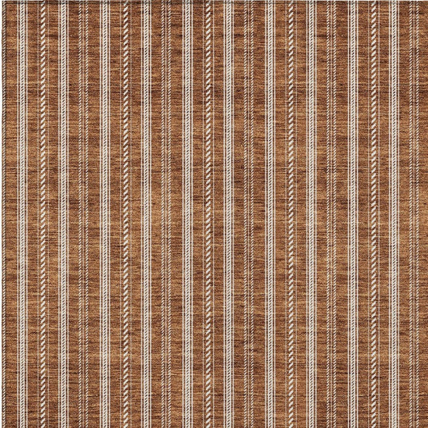 Homeroots 3' Artichoke Green And Ivory Striped Washable Rug For Indoor And Outdoor Spaces - Durable Design 9' X 12' Polyester 595923