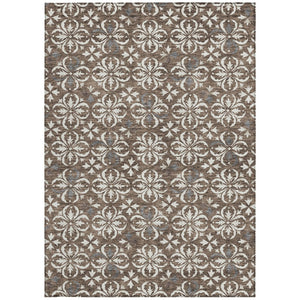 Homeroots 3' Black And Ivory Floral Washable Area Rug - Stylish And Versatile For Indoor Or Outdoor Use 5' X 8' Polyester 595932