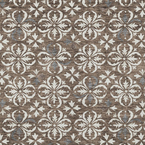 Homeroots 3' Black And Ivory Floral Washable Area Rug - Stylish And Versatile For Indoor Or Outdoor Use 5' X 8' Polyester 595932