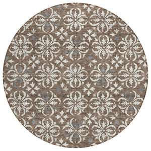 HomeRoots 5' Timeless Floral Indoor Outdoor Area Rug - Washable, Durable, and Stylish for Any Space 8' Round 595933