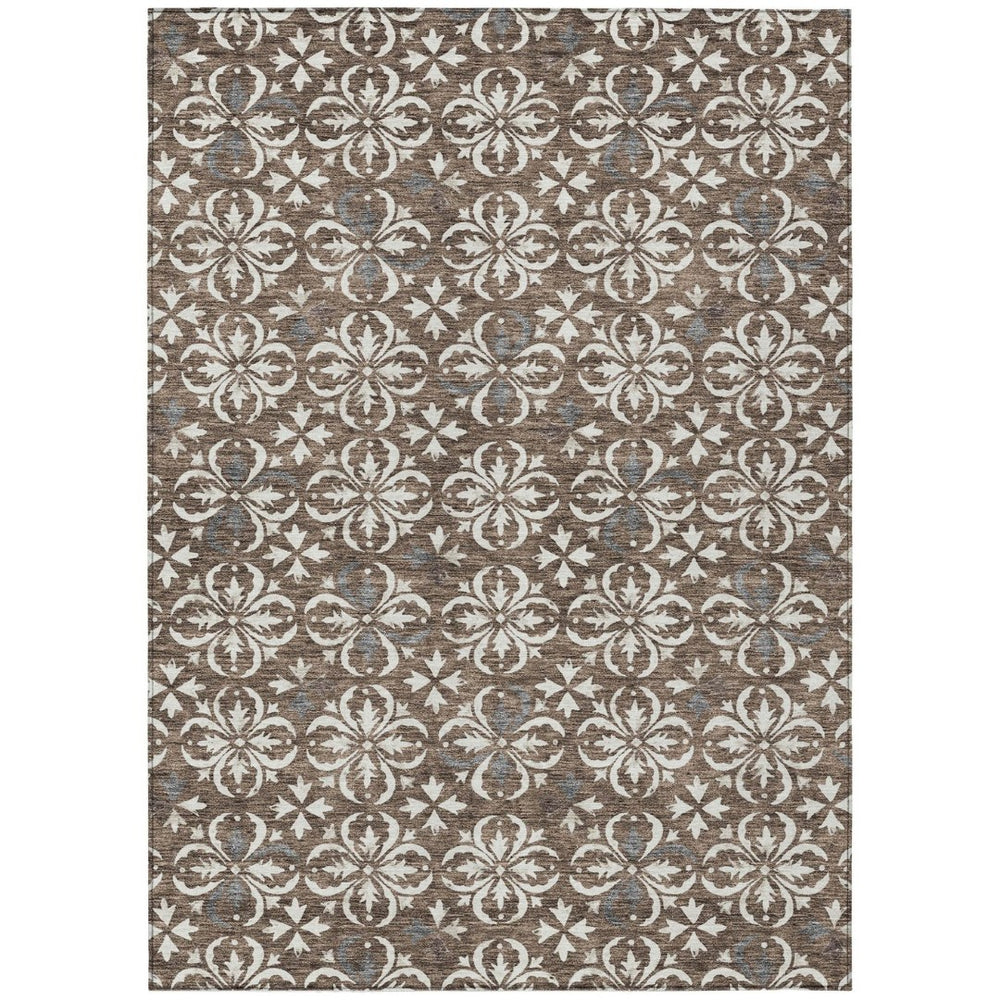 HomeRoots 5' Timeless Floral Indoor Outdoor Area Rug - Washable, Durable, and Stylish for Any Space 10' X 14' 595936