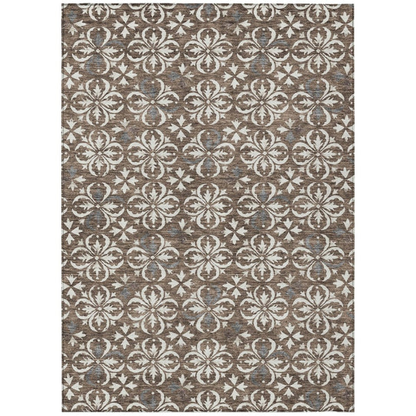 HomeRoots 5' Timeless Floral Indoor Outdoor Area Rug - Washable, Durable, and Stylish for Any Space 10' X 14' 595936