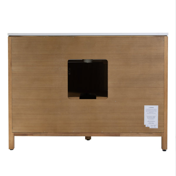 Butler Specialty Company Nora 48" Quartz Single Sink Vanity Set – Elegant Design With Modern Features Natural Mdf,Pine,Plywood,Rubberwood,White Quartz,Ceramic,Composite Wood,Acacia Wood,Oak Veneers 5959452-butler