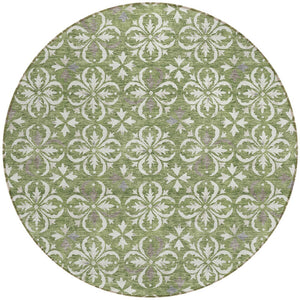 Homeroots 3' Black And Ivory Floral Washable Area Rug - Stylish And Versatile For Indoor Or Outdoor Use 8' Round Polyester 595945