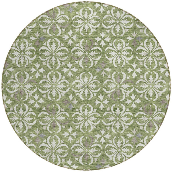 Homeroots 3' Black And Ivory Floral Washable Area Rug - Stylish And Versatile For Indoor Or Outdoor Use 8' Round Polyester 595945