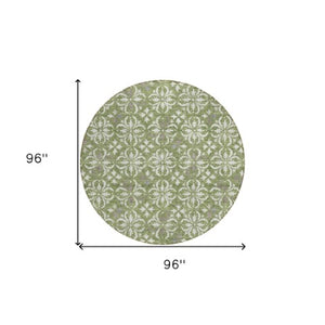 Homeroots 3' Black And Ivory Floral Washable Area Rug - Stylish And Versatile For Indoor Or Outdoor Use 8' Round Polyester 595945