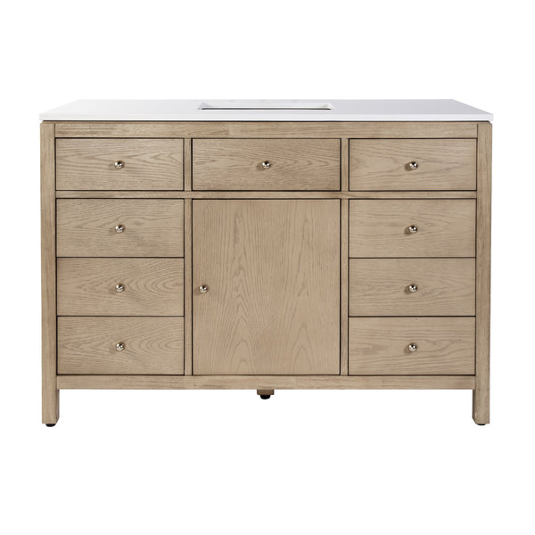 Butler Specialty Company Nora 48" Quartz Single Sink Vanity Set – Elegant Design With Modern Features Light Brown Mdf,Pine,Plywood,Acacia,White Quartz,Ceramic,Composite Wood,Oak Veneers 5959492-butler