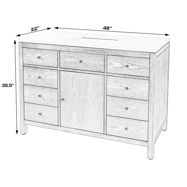 Butler Specialty Company Nora 48" Quartz Single Sink Vanity Set – Elegant Design With Modern Features Light Brown Mdf,Pine,Plywood,Acacia,White Quartz,Ceramic,Composite Wood,Oak Veneers 5959492-butler