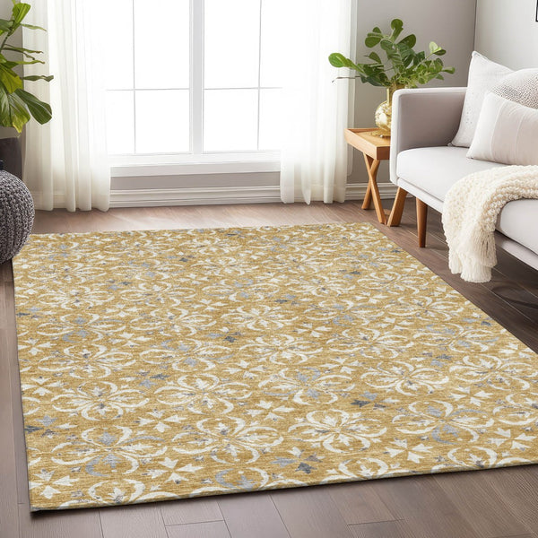 Homeroots 3' Black And Ivory Floral Washable Area Rug - Stylish And Versatile For Indoor Or Outdoor Use 3' X 5' Polyester 595949