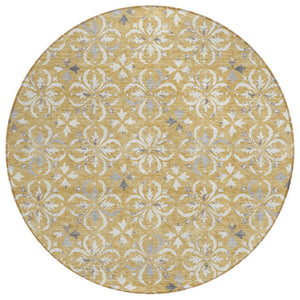 HomeRoots 5' Premium Floral Area Rug - Durable, Washable, Stylish Design for Indoor and Outdoor Use 8' Round 595951