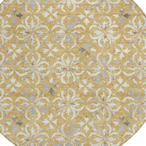 Homeroots 3' Black And Ivory Floral Washable Area Rug - Stylish And Versatile For Indoor Or Outdoor Use 8' Round Polyester 595951