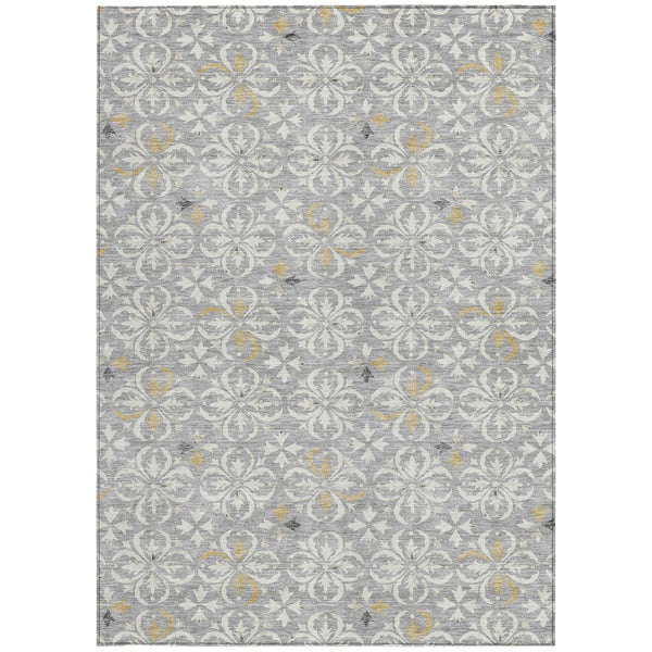 Homeroots 3' Black And Ivory Floral Washable Area Rug - Stylish And Versatile For Indoor Or Outdoor Use 3' X 5' Polyester 595955
