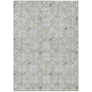 Homeroots 3' Black And Ivory Floral Washable Area Rug - Stylish And Versatile For Indoor Or Outdoor Use 3' X 5' Polyester 595955