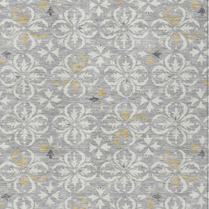 Homeroots 3' Black And Ivory Floral Washable Area Rug - Stylish And Versatile For Indoor Or Outdoor Use 3' X 5' Polyester 595955