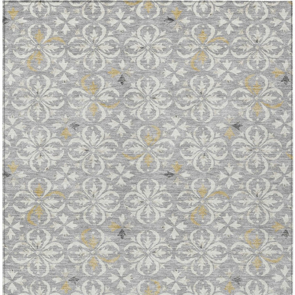 Homeroots 3' Black And Ivory Floral Washable Area Rug - Stylish And Versatile For Indoor Or Outdoor Use 5' X 8' Polyester 595956