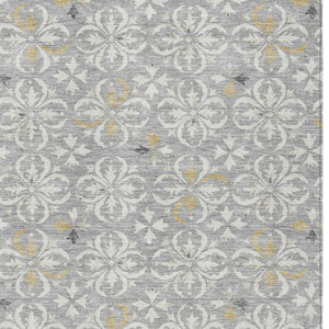 Homeroots 3' Black And Ivory Floral Washable Area Rug - Stylish And Versatile For Indoor Or Outdoor Use 5' X 8' Polyester 595956