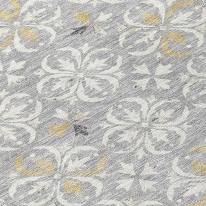 HomeRoots 5' Timeless Floral Indoor Outdoor Area Rug - Durable, Washable Design for High-Traffic Spaces 8' Round 595957