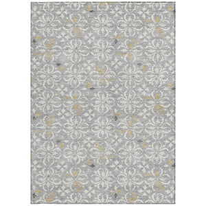 Homeroots 3' Black And Ivory Floral Washable Area Rug - Stylish And Versatile For Indoor Or Outdoor Use 8' X 10' Polyester 595958