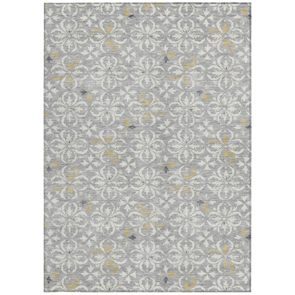 Homeroots 3' Black And Ivory Floral Washable Area Rug - Stylish And Versatile For Indoor Or Outdoor Use 8' X 10' Polyester 595958