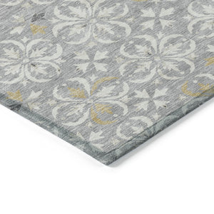 Homeroots 3' Black And Ivory Floral Washable Area Rug - Stylish And Versatile For Indoor Or Outdoor Use 8' X 10' Polyester 595958