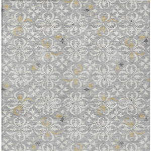 Homeroots 3' Black And Ivory Floral Washable Area Rug - Stylish And Versatile For Indoor Or Outdoor Use 10' X 14' Polyester 595960