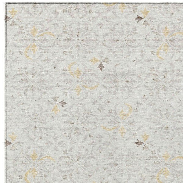 Homeroots 3' Black And Ivory Floral Washable Area Rug - Stylish And Versatile For Indoor Or Outdoor Use 8' X 10' Polyester 595964