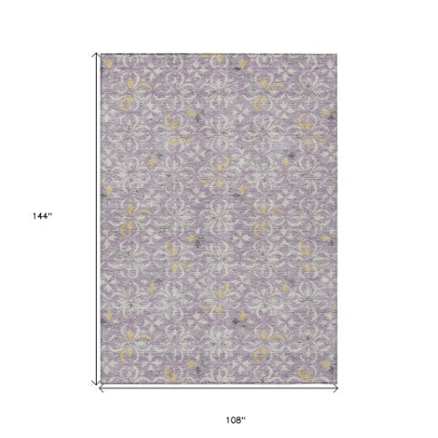 Homeroots 3' Black And Ivory Floral Washable Area Rug - Stylish And Versatile For Indoor Or Outdoor Use 9' X 12' Polyester 595971