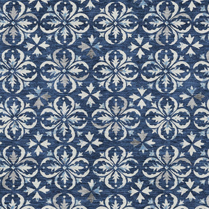 Homeroots 3' Black And Ivory Floral Washable Area Rug - Stylish And Versatile For Indoor Or Outdoor Use 9' X 12' Polyester 595977