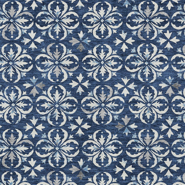 Homeroots 3' Black And Ivory Floral Washable Area Rug - Stylish And Versatile For Indoor Or Outdoor Use 9' X 12' Polyester 595977