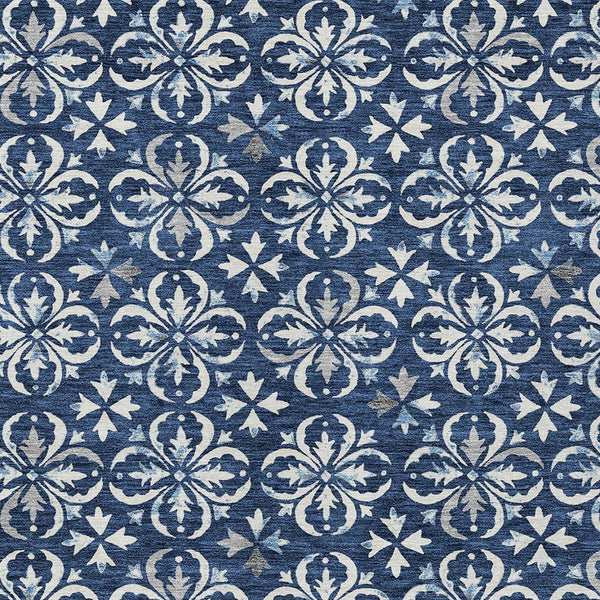 Homeroots 3' Black And Ivory Floral Washable Area Rug - Stylish And Versatile For Indoor Or Outdoor Use 10' X 14' Polyester 595978