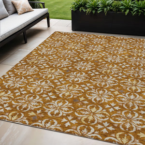Homeroots 3' Black And Ivory Floral Washable Area Rug - Stylish And Versatile For Indoor Or Outdoor Use 5' X 8' Polyester 595980