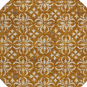 Homeroots 3' Black And Ivory Floral Washable Area Rug - Stylish And Versatile For Indoor Or Outdoor Use 8' Round Polyester 595981