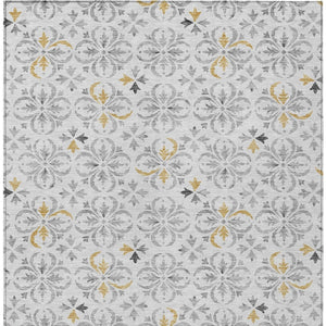 Homeroots 3' Black And Ivory Floral Washable Area Rug - Stylish And Versatile For Indoor Or Outdoor Use 3' X 5' Polyester 595985