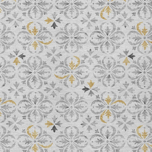 Homeroots 3' Black And Ivory Floral Washable Area Rug - Stylish And Versatile For Indoor Or Outdoor Use 3' X 5' Polyester 595985