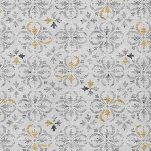 Homeroots 3' Black And Ivory Floral Washable Area Rug - Stylish And Versatile For Indoor Or Outdoor Use 3' X 5' Polyester 595985